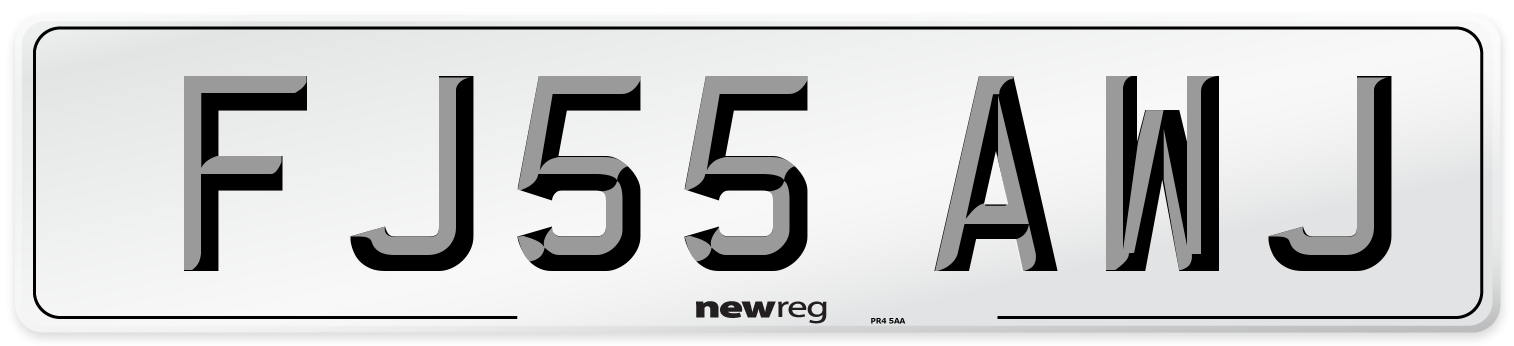FJ55 AWJ Number Plate from New Reg
